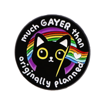Cute Animal Rainbow Cat Enamel Pin LGBT Gay Brooches for Women Men Lapel Pins Badges on Backpack Gay Accessories Jewelry Gifts