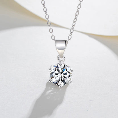 NeeTim 1ct 2ct 4ct Moissanite Necklace For Women 925 Sterling Silver Lab Diamond with Gold Plated Pendant Wedding Party Jewelry