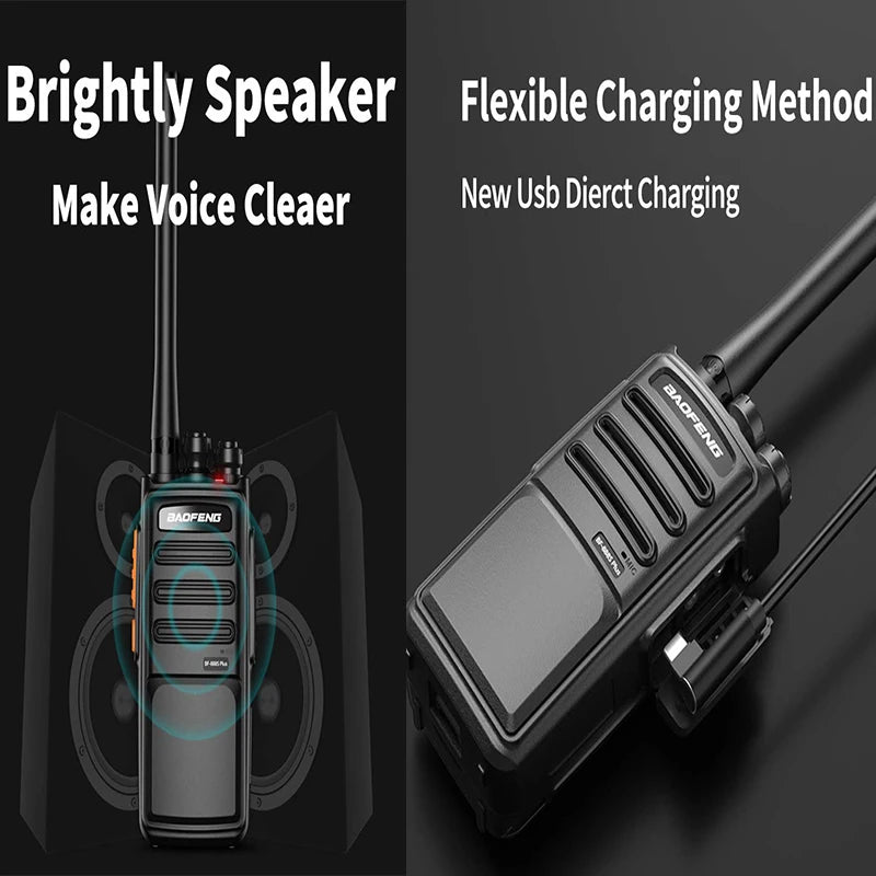 2Pcs Baofeng BF-888S Plus Walkie Talkie UHF PMR446 MHz 16CH Long Range Transceiver with USB Charger for Outdoor Communication