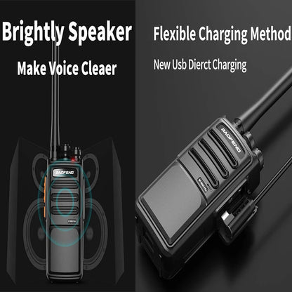 2Pcs Baofeng BF-888S Plus Walkie Talkie UHF PMR446 MHz 16CH Long Range Transceiver with USB Charger for Outdoor Communication