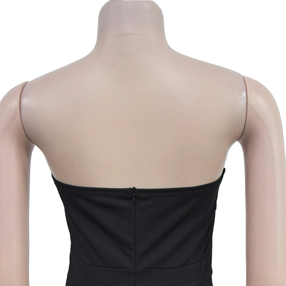Sexy Backless Strapless Jumpsuit Summer Women Fashion Solid Button Sleeveless Slim Fit Wrap Hip Jumpsuits Elegant Office Romper