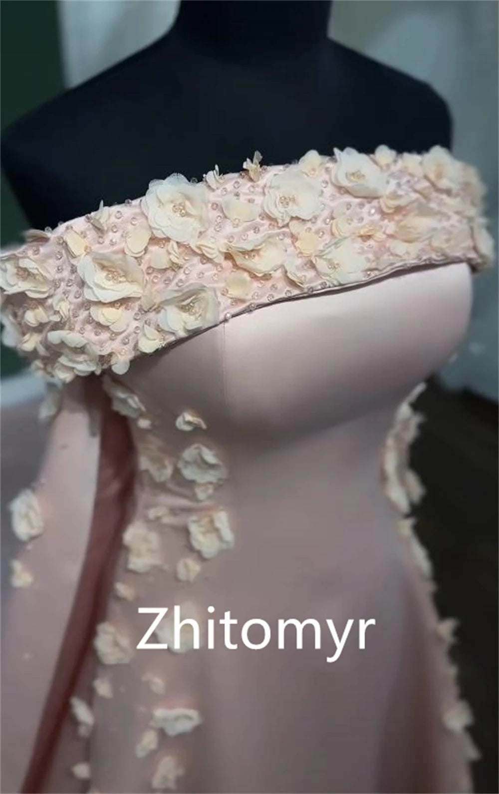 Customized Jiayigong Prom Satin Flower Wedding Party  Gown Strapless Bespoke Occasion  Long Dresses