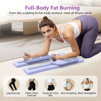 Pilates Board for Home Workout - Upgraded 7 in 1 Portable Pilates Reformer Set, Multifunctional Ab Trainer with Resistance Bands