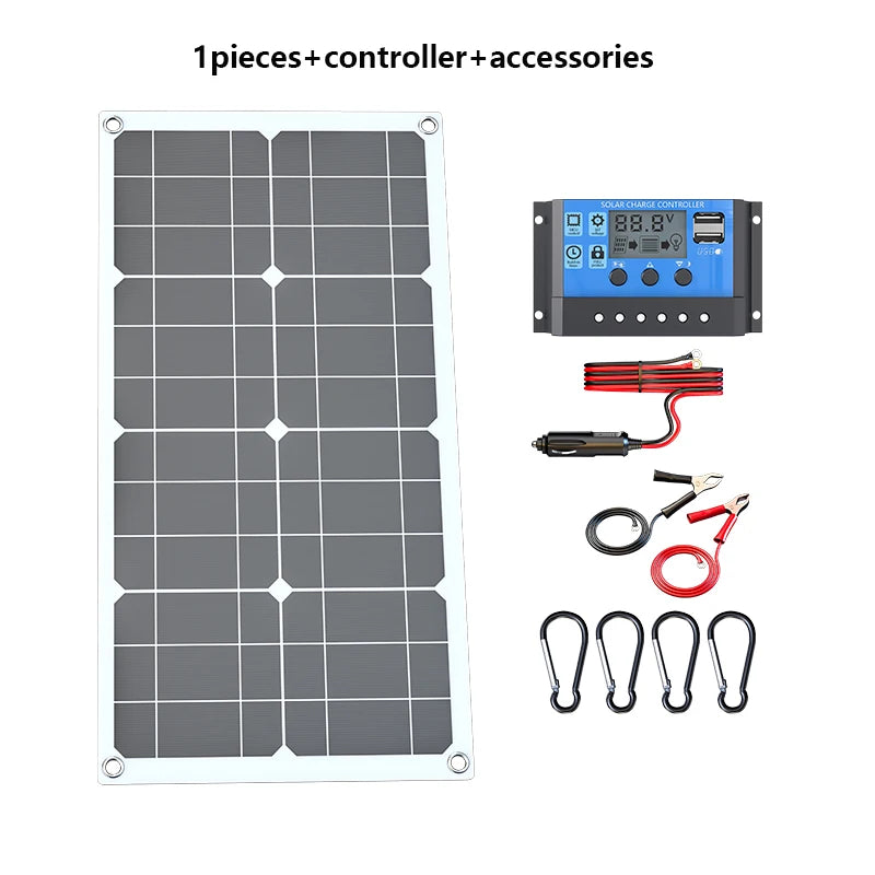 600W Solar Panel Kit 12V/18V with Controller - Portable High-Efficiency Charger for Camping RV Phone Power Station Off-Grid