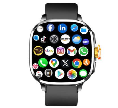 Global Version Smartwatch 2.4 inch Amoled Screen insert Sim Card GPS WIFI 190° Rotating Camera Game Android 13.0 Smart Watch