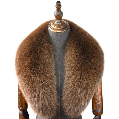Fox Fur Collar 100% Real Fox Fur Scarf Winter Women Natural Fur Gray Collar Large Size Neck Warmer Fur Scarf Shawls