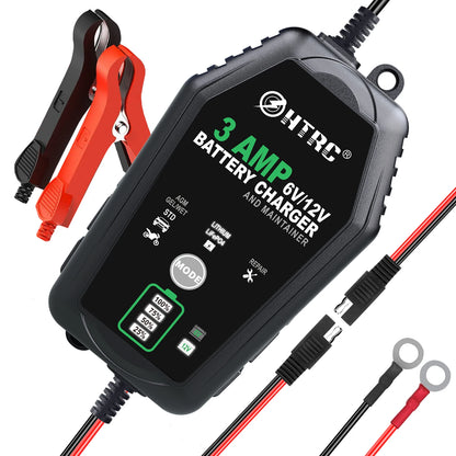 HTRC 6V 12V 3000mA Smart Battery Charger Automatic for Trickle Lithium LiFePO4 Lead-Acid Batteries Car Motorcycle Charger