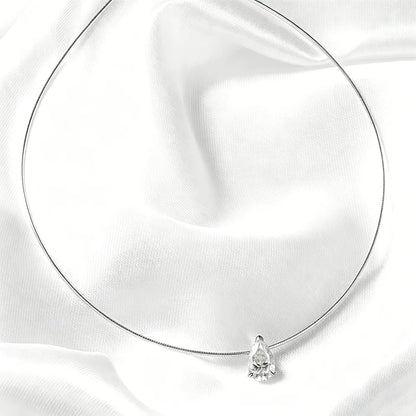 GRA Certified 3/4/5Carat Waterdrop Moissanite Collar Necklace For Women S925 Silver Pear Cut Solitaire Diamond Omega Necklace