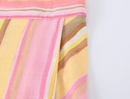 KONDALA Chic Striped Y2K Fashion 2026 Summer Long Pants Zipper Wide Leg Pockets Trousers Straight Female Casual Elegant Pants