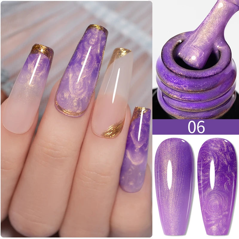 7.5ML Summer Fruit Series Cat Magnetic Gel Nail Polish Green Purple Pink Cat Eye Gel Soak Off UV Nail Art Varnish For Manicure