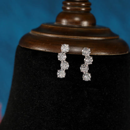 Cubic Zirconia Circular Necklace And Earring For Women Fashion Elegance Wedding 2pcs Jewelry Sets Luxury Bridal Accossories