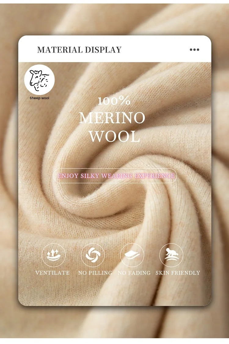Light Luxury Autumn Winter Woman Shawl Elegant Female 100% Merino Wool Knitwear New Fashion Ladies Tassel Scarf Solid Jersey
