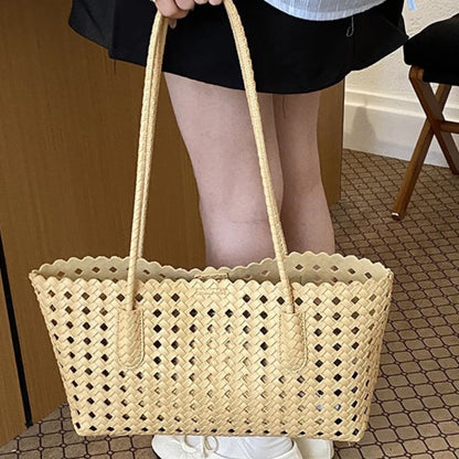 Weave Hollow Out Shoulder Bags for Women 2026 Summer Luxury Designer Hand Bag Females Beach Bags Handbags and Purses