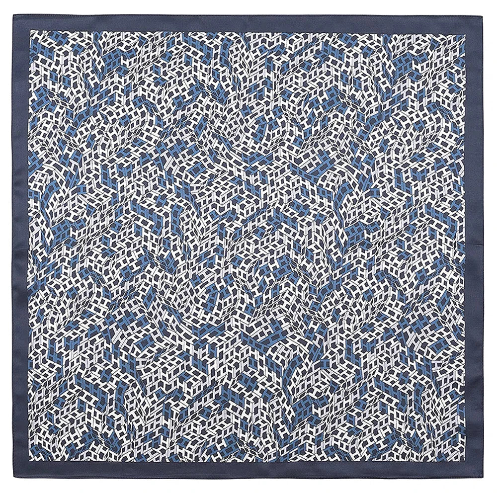 100% Pure Mulberry Silk Women Square Scarf Prints Headband Neckerchief Luxury Female Hair Ornament Female Bandana Scarves 53CM