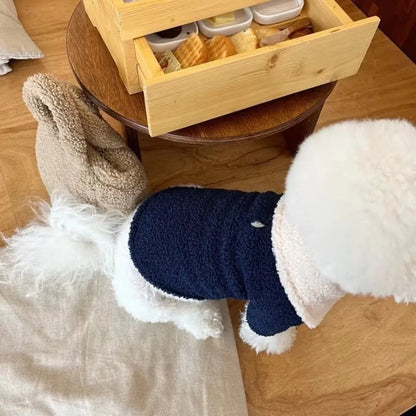 Fashion Autumn Winter Dog Warm Clothes Thickened Windproof Dog Hiking Jacket Horn Buckle Cute Dog Bodysuit for Small Medium Dog