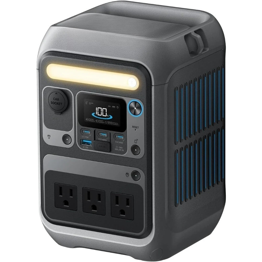 Portable Power Station 300W Solar Generator 288Wh LiFePO4 Battery Fast Charging for Camping Travel Emergency Backup