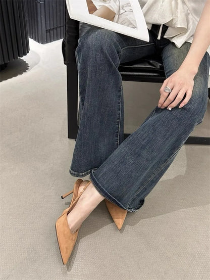 Luxury High Heels Sandals Women Sexy Pointed Toe Shoes for Woman Slippers New Party Shoes Pumps Elegant Slides Mujer Zapatos