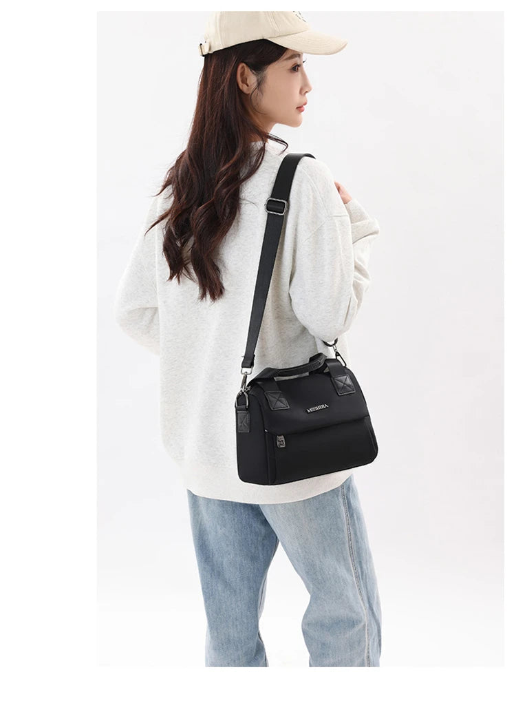Ladies Lightweight Shoulder Bag Waterproof Nylon Handbag for Commuter Work Casual Crossbody Bags for Women Messenger Bag