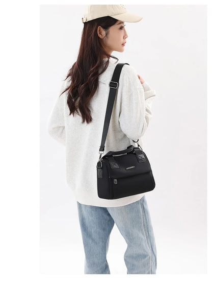 Ladies Lightweight Shoulder Bag Waterproof Nylon Handbag for Commuter Work Casual Crossbody Bags for Women Messenger Bag