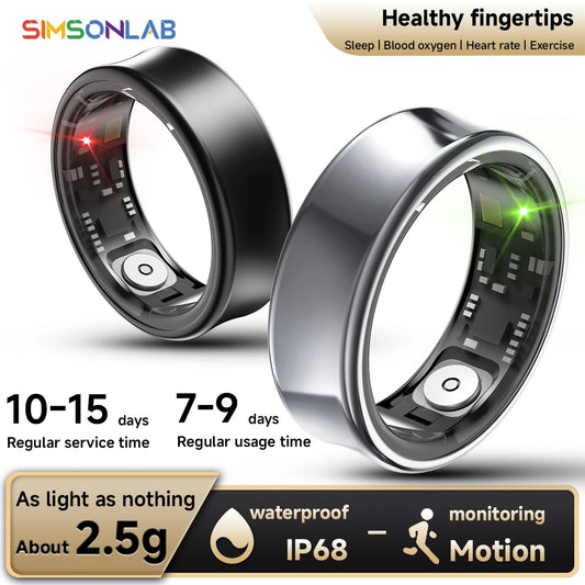 2026 New IP68 Waterproof Smart Rings for Android iOS Heart Rate Blood Pressure Sleep Monitoring Motion Tracking  Men Women Gift