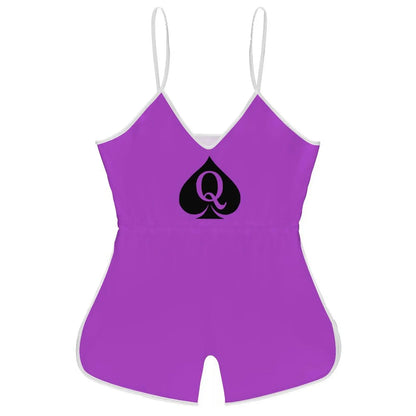 Queen of Spades Women's Sling Sleeveless Short Jumpsuit Rompers Backless Playsuit