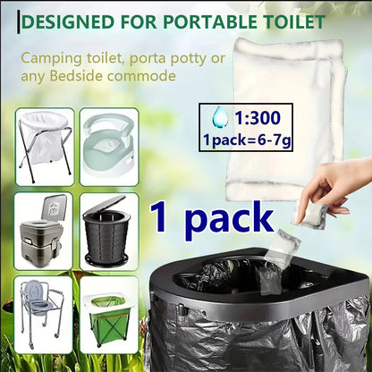 1-100 Pieces Portable Toilet Absorbent Gel, Camping Toilet Gel Powder, Odor-Control Urine Liquid Waste Gel, Eco Absorbent Gel.