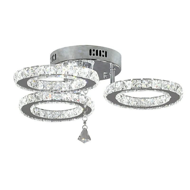 Modern Pendant Light Led Crystal Ring Ceiling Lamp Living Dining Room Chandelier Lustre Bedroom Luxury Home Decor Fixture Lumina
