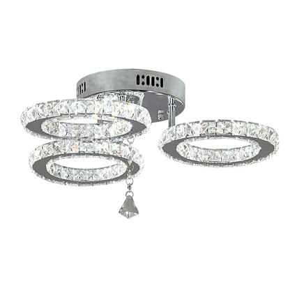 Modern Pendant Light Led Crystal Ring Ceiling Lamp Living Dining Room Chandelier Lustre Bedroom Luxury Home Decor Fixture Lumina