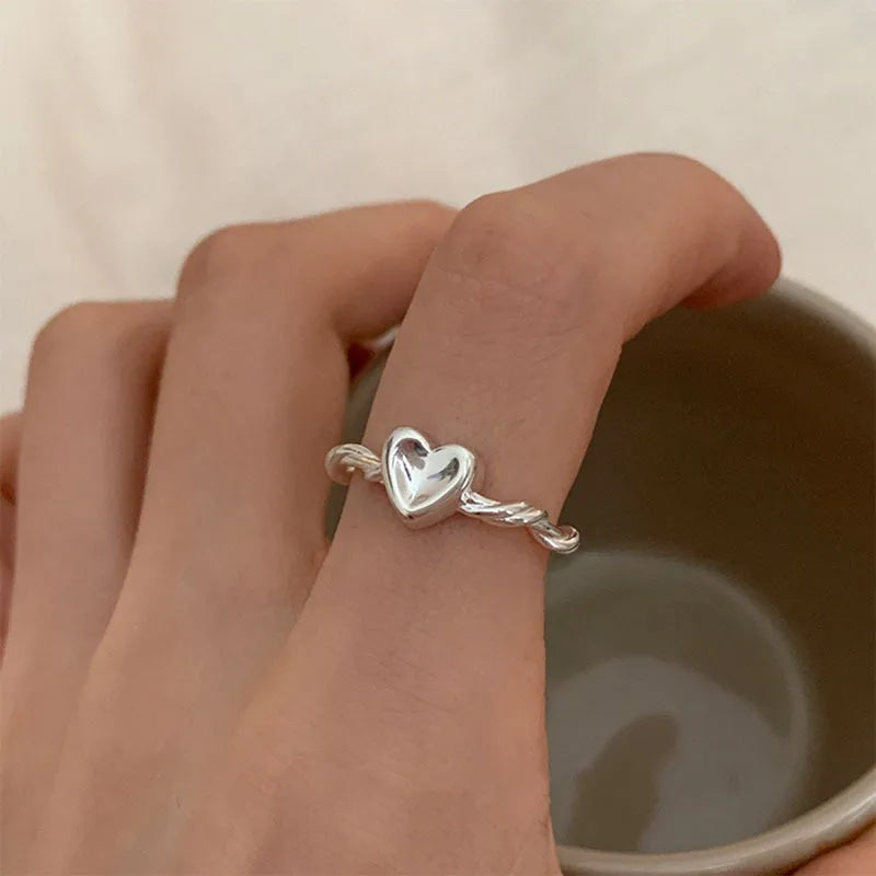 VENTFILLE 925 Sterling Silver Geometric Multilayer Round Bead Ring Female Fashion Punk Temperament Prevent Allergy Charm Jewelry