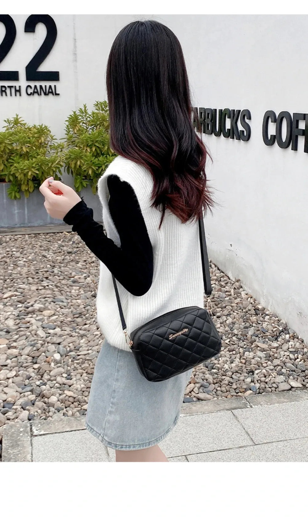 2025 New Small Messenger Bag For Women Trend Lingge Embroidery Camera Female Shoulder Bag Fashion Chain Ladies Crossbody Bags