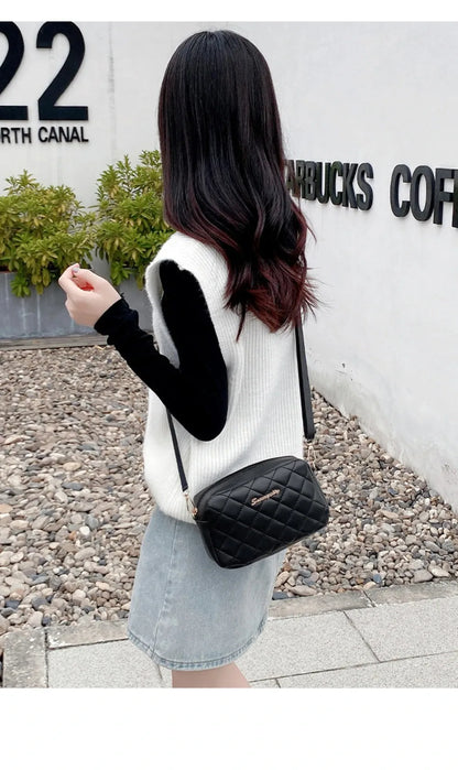 2025 New Small Messenger Bag For Women Trend Lingge Embroidery Camera Female Shoulder Bag Fashion Chain Ladies Crossbody Bags