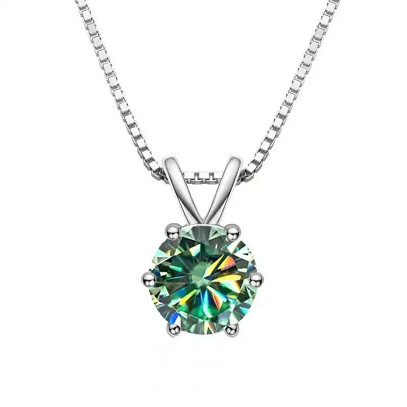 1.0Ct-5Ct Moissanite Pendant Necklace With Certificate For Women Original Real 925 Silver Chain Solitaire Drop Necklaces