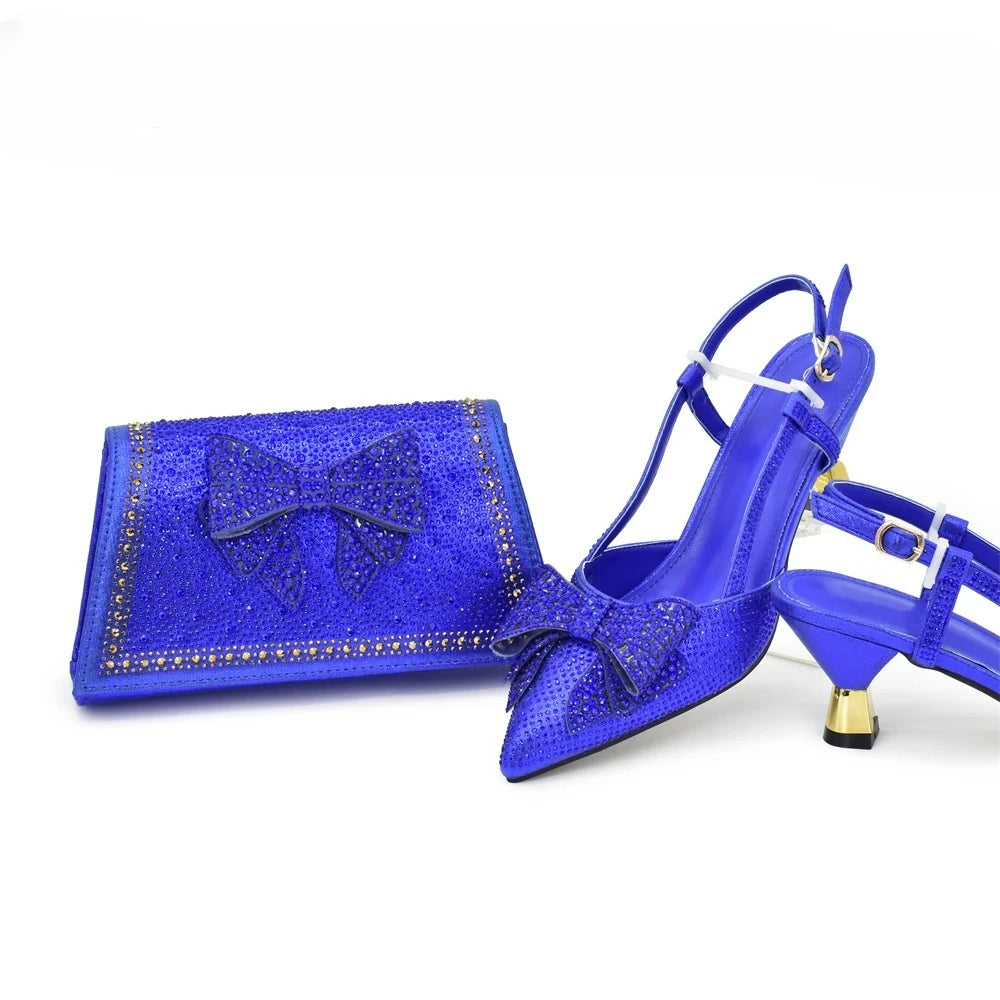 New Arrival Matching Shoes and Bag for Women for Weddings Shoe and Bag Set for Nigeria Party Italy Luxury Designer Shoes Women