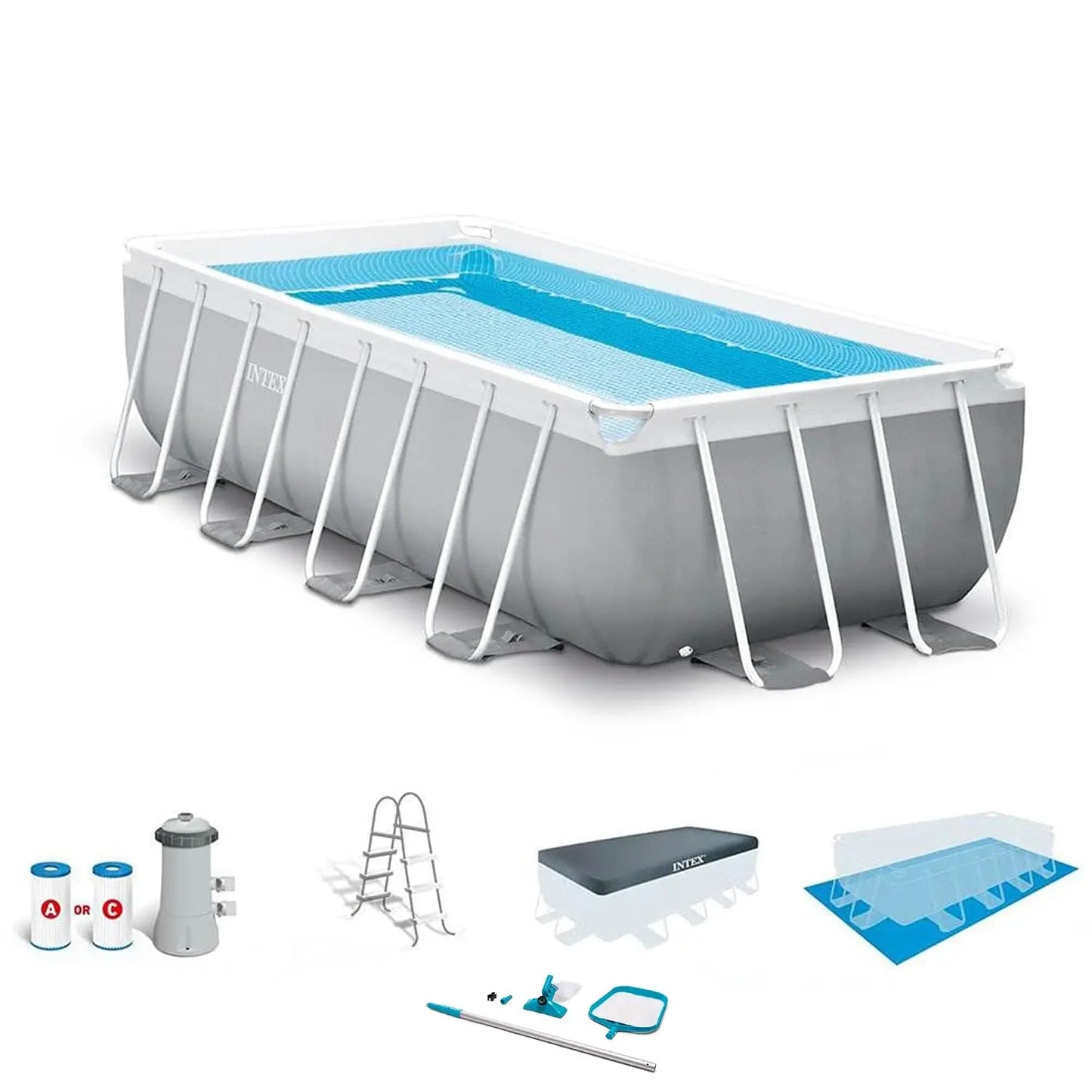 16ft x 3.5ft Above Ground Rectangular Frame Swimming Pool Set & Skimmer, Customized
