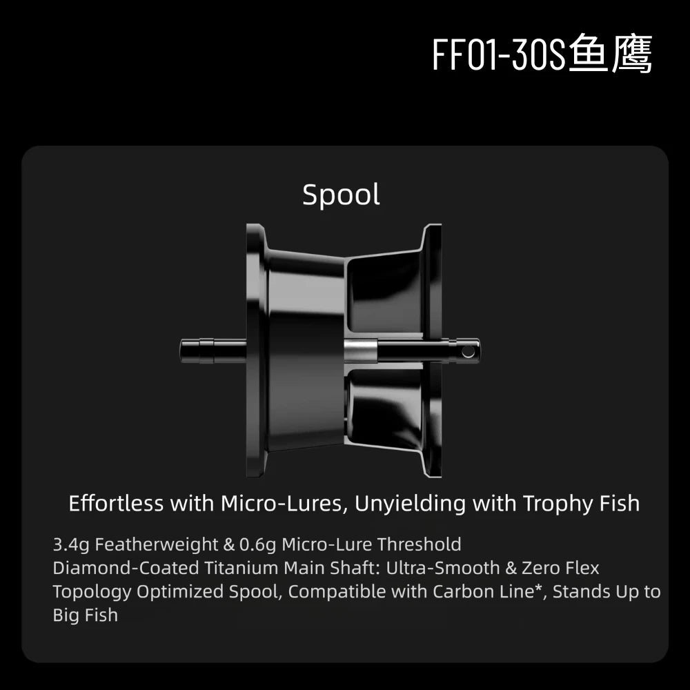 FLIGHT FEATHER FFO1-30S Cormorant Baitcasting Reel 127g Lightweight 5kg Drag Armor Gear Drag Alarm Fresh Saltwater Fishing