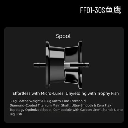 FLIGHT FEATHER FFO1-30S Cormorant Baitcasting Reel 127g Lightweight 5kg Drag Armor Gear Drag Alarm Fresh Saltwater Fishing