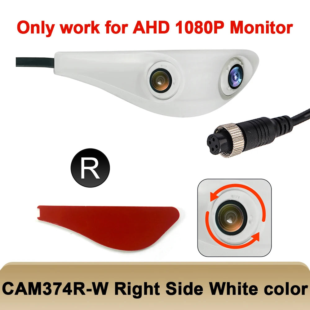 TEENRAM Car Side View Dual Lens Camera Vehicle  AHD1080P HD Camera 4PIN Connection Camera Vehicle Waterproof  AHD Single Cam