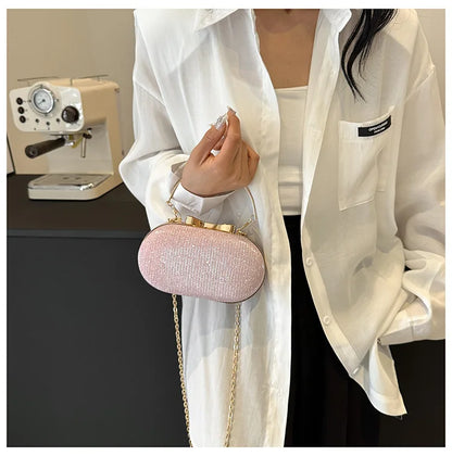 Luxury Sequined Hand-held Dinner Bag, Elegant Style Bag, High-end Chain Single-shoulder Crossbody Bag, Handbag for Wedding Party
