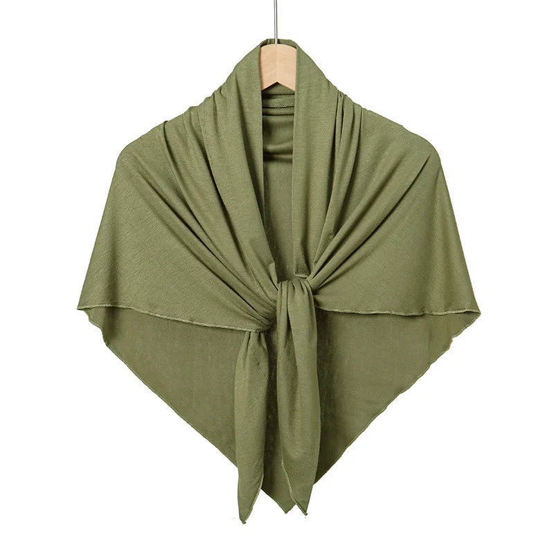New Triangle Jersey Hijab Scarf For Women Muslim Shawls Headscarf Wraps Solid Color Scarves Head Wrap Islamic Turban Headband