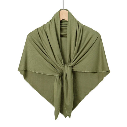 New Triangle Jersey Hijab Scarf For Women Muslim Shawls Headscarf Wraps Solid Color Scarves Head Wrap Islamic Turban Headband