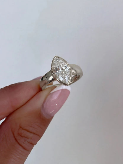 925 Sterling Silver 6*12mm Shining Glossy Marquise Zircon Ring for Women Engagement Wedding Luxury High Quality Fine Jewelry