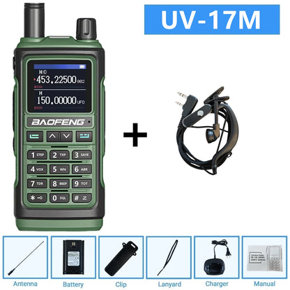 Baofeng 10W Ham Radio Uv-17R Long Range Walkie Talkie 999Ch Wireless Copy Air Band Type-C Emergency Tool For Enthusiasts