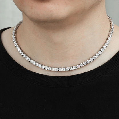 SEMNI 3mm 4mm 5mm Moissanite Diamond Tennis Necklace for Women Men 925 Sterling Silver Luxury Fine Jewelry Sparkling Diamond
