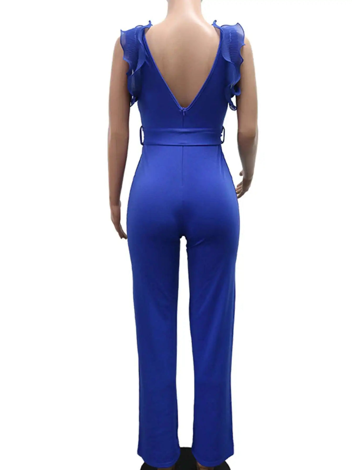 Sexy Backless Ruffles Jumpsuit Women Summer Fashion Romper Jumpsuit Woman One Pieces Streetwear Elegant Birthday Party Jumpsuits