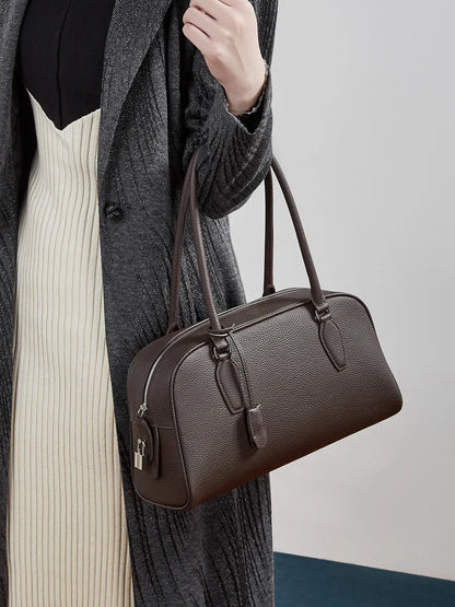 Women's Luxury Designer Handbags Genuine Leather Ladies Underarm Shoulder Bag New Fashion 2026 Cowhide Large Capacity Tote Bag
