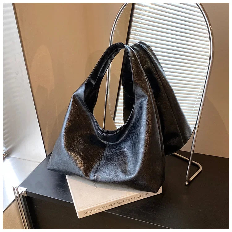 Large Capacity PU Leather Hobo Underarm Bags Autumn Winter Shoulder Bag for Women 2026 New Trend Y2K Handbags and Purses Tote