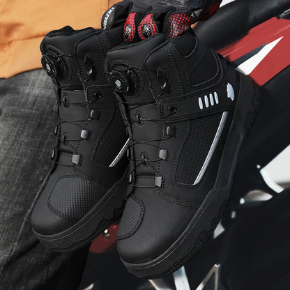 Motorcycle Riding Men Boots Waterproof Motocross Cycling Shoes Off-Road Motorbike Racing Anti-drop Breathable Equipment Soft