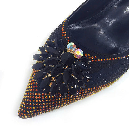 Venus Chan 2026 Italian Luxury Rhinestone Wine Pointed Toe High Heels with Matching Bag Set – Ideal for Parties and Special