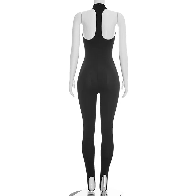 Off Shoulder Halter Sexy Jumpsuit Women Party Club Summer Bodycon Backless Rompers Sleeveless One Piece Overall Beach Vacation