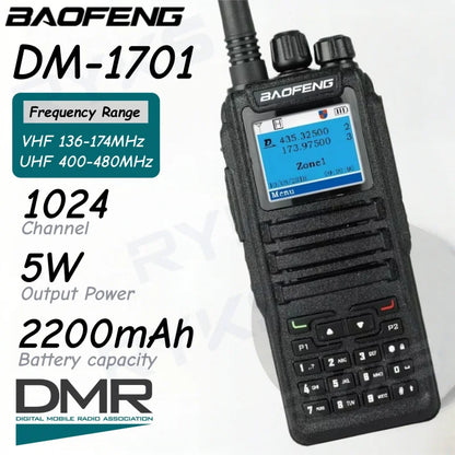 Baofeng Radio Dmr Dm-1701 Open Gd77 Sms 5W Digital Walkie Talkie  Hunting Camping Two-Way Radio